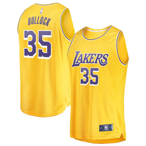 Maillot Los Angeles Lakers Homme Reggie Bullock 35 Icon Edition Jaune